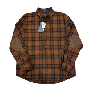 Pendleton NWT Men Medium 1974 Archive Plaid Trail Shirt Virgin Wool Brown/Brick